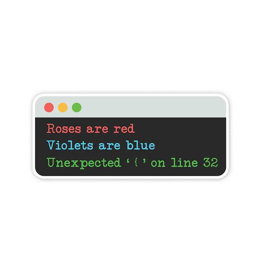 Unexpected ' { ' On Line 32 Sticker 1