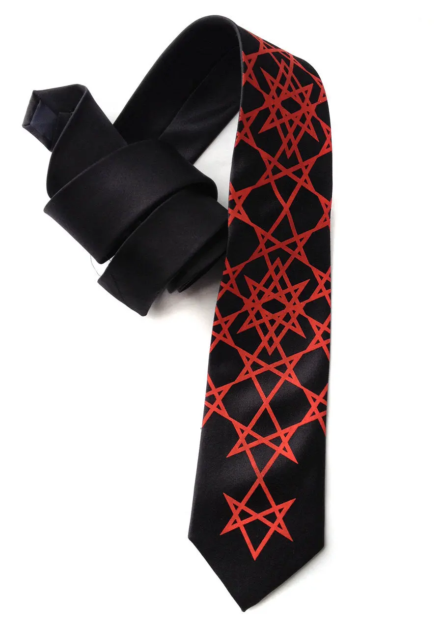 Unicursal Hexagram Microfiber Necktie 1