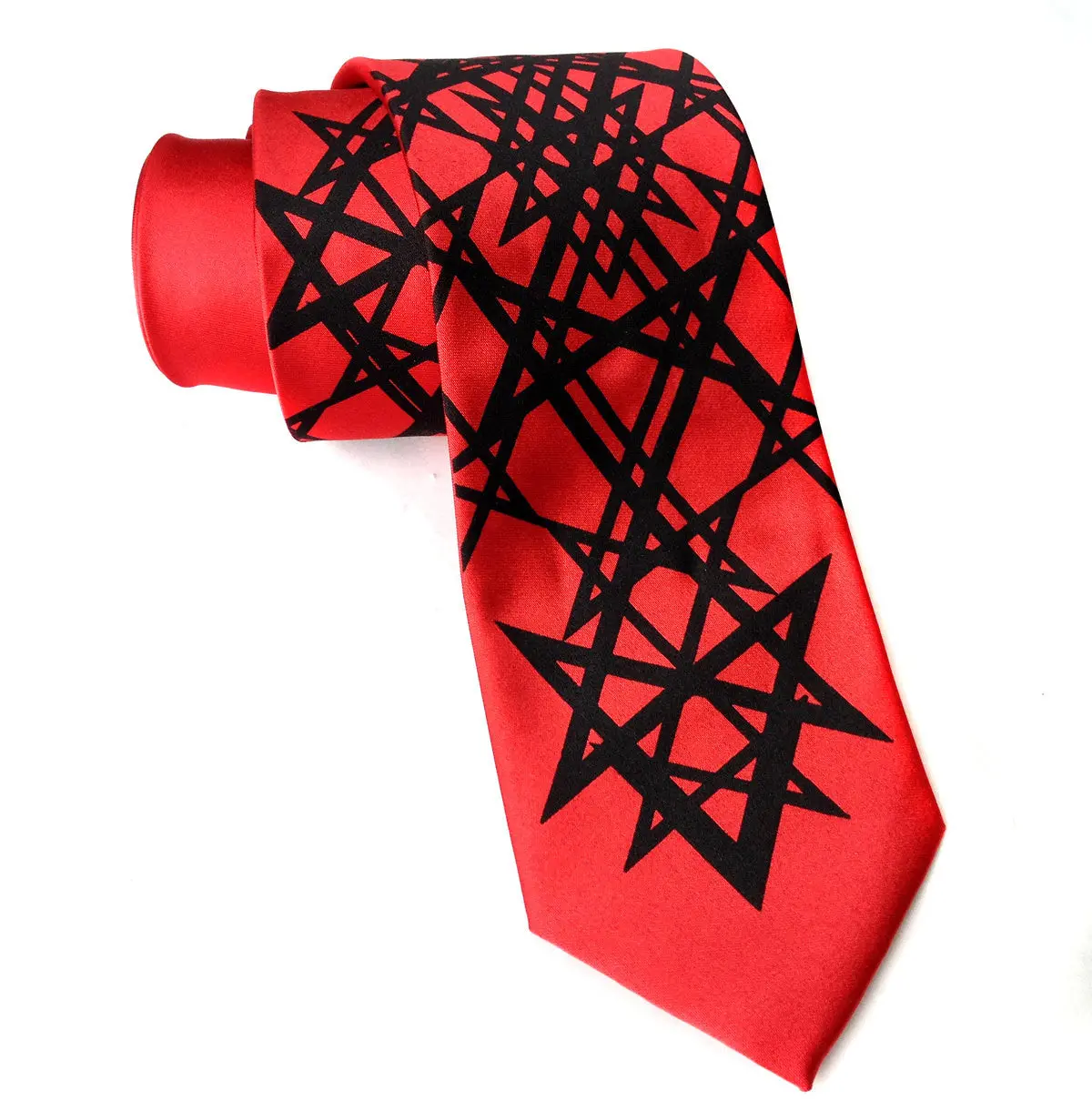 Unicursal Hexagram Silk Necktie 1