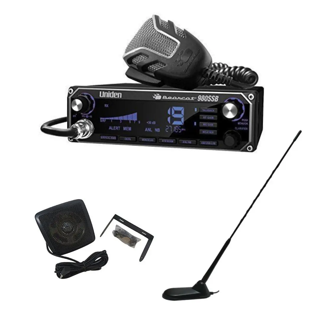Uniden Bc-980 Am/Ssb Bearcat Single Sideband Cb Radio, Virginia Cb Antenna, 3 Inch External Speaker Combo 1
