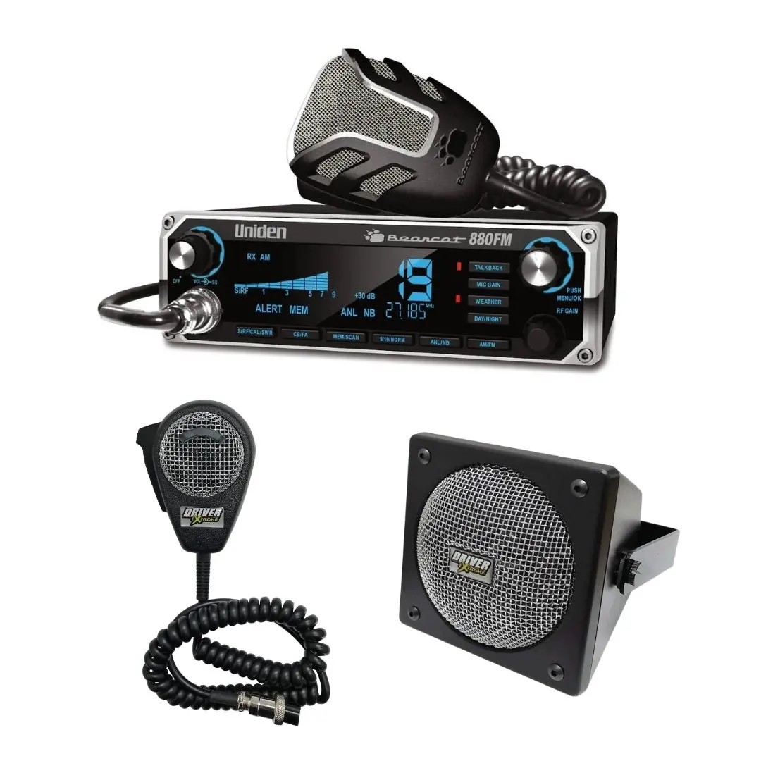 Uniden Bearcat 880 Cb Radio, Drx-9010 External Speaker, Drx-6560 4 Pin Noise Cancelling Dynamic Microphone, Combo 1
