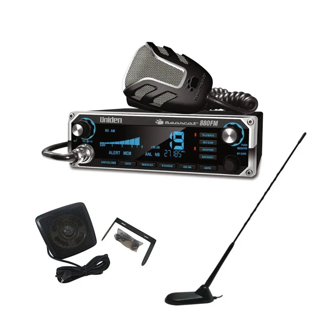 Uniden Bearcat 880 Cb Radio, Virginia Cb Antenna, 3 Inch External Speaker Combo 1