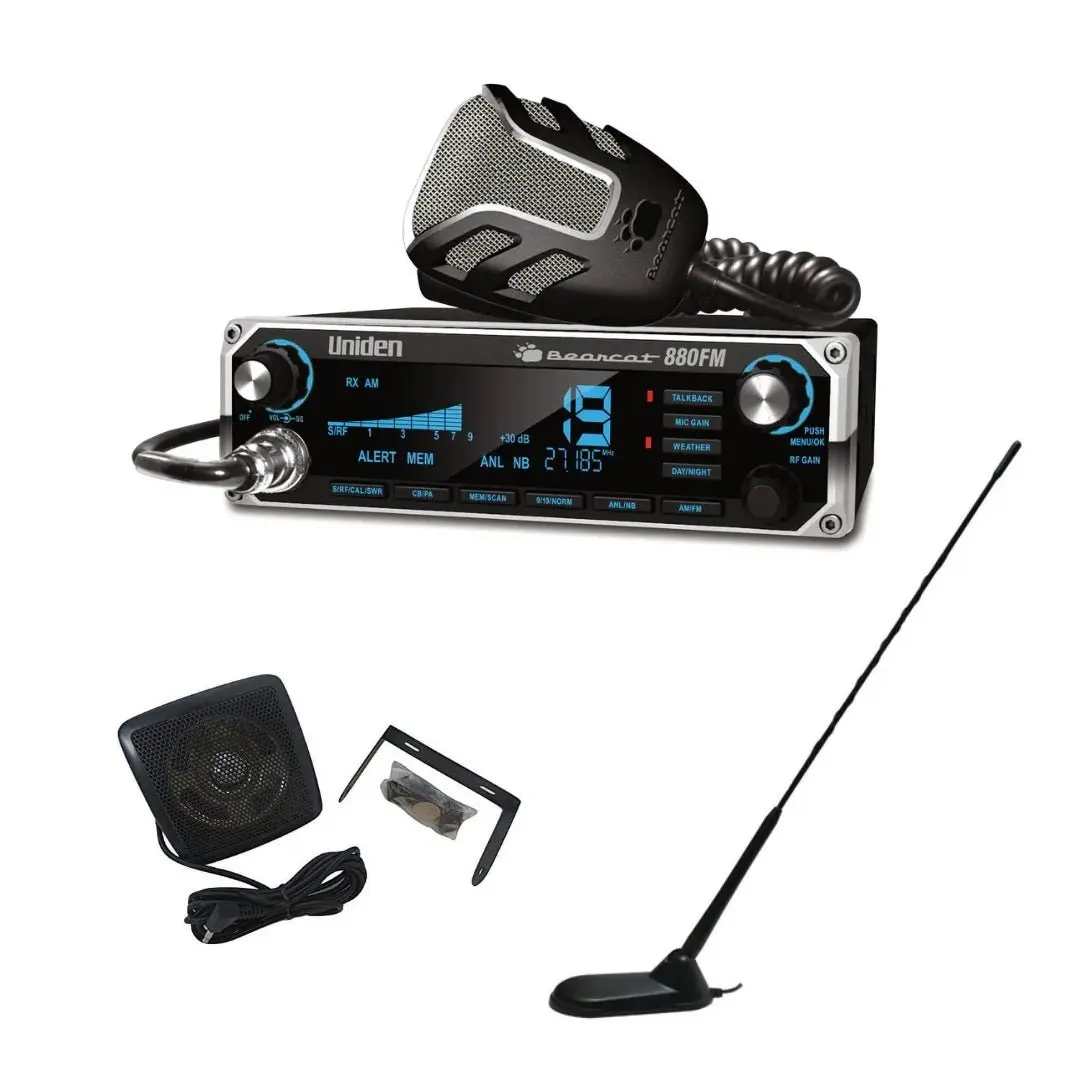 Uniden Bearcat 880 Fm Cb Radio, Virginia Cb Antenna, 3 Inch External Speaker Combo 1