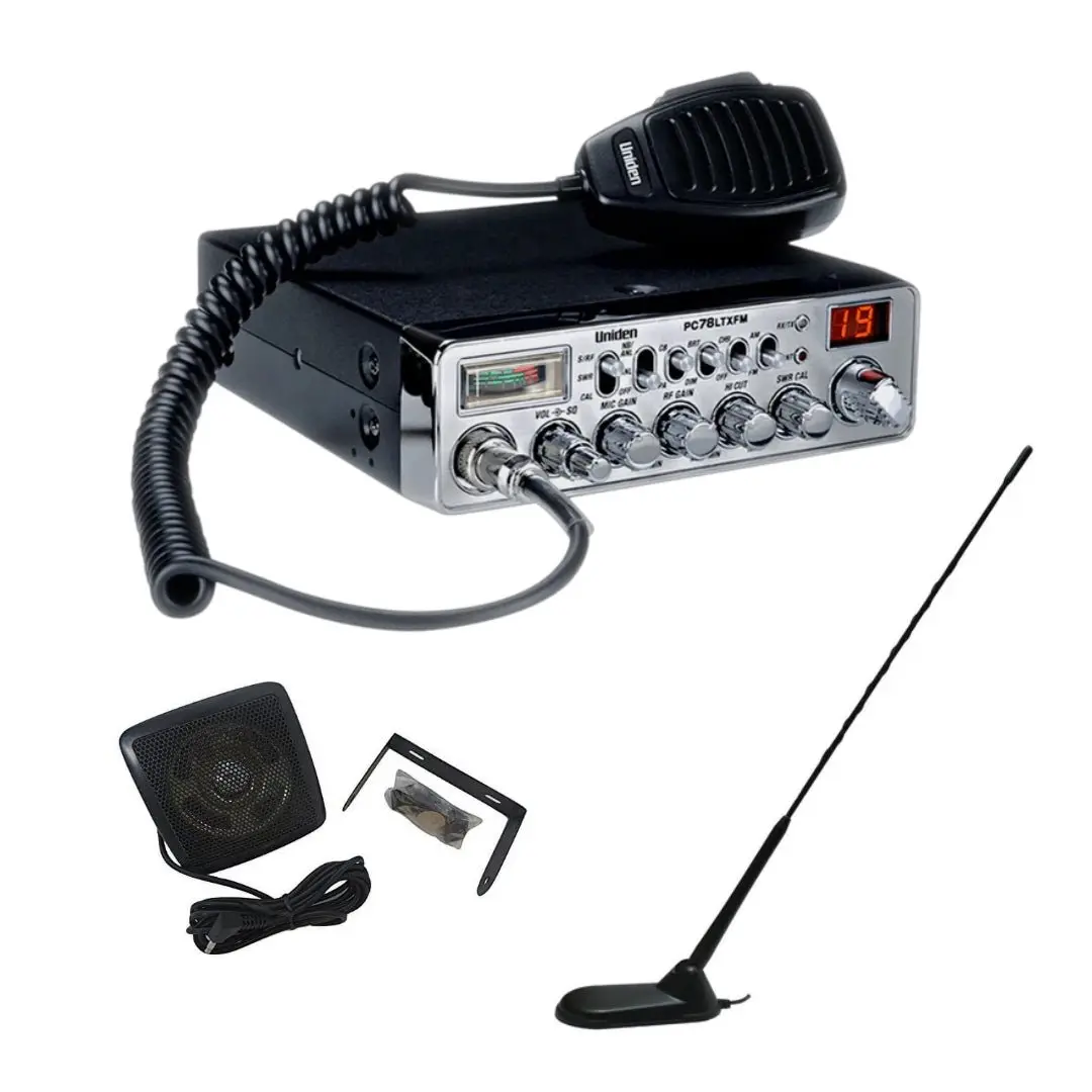 Uniden Pc78ltx Cb Radio, Virginia Cb Antenna, 3 Inch External Speaker Combo 1