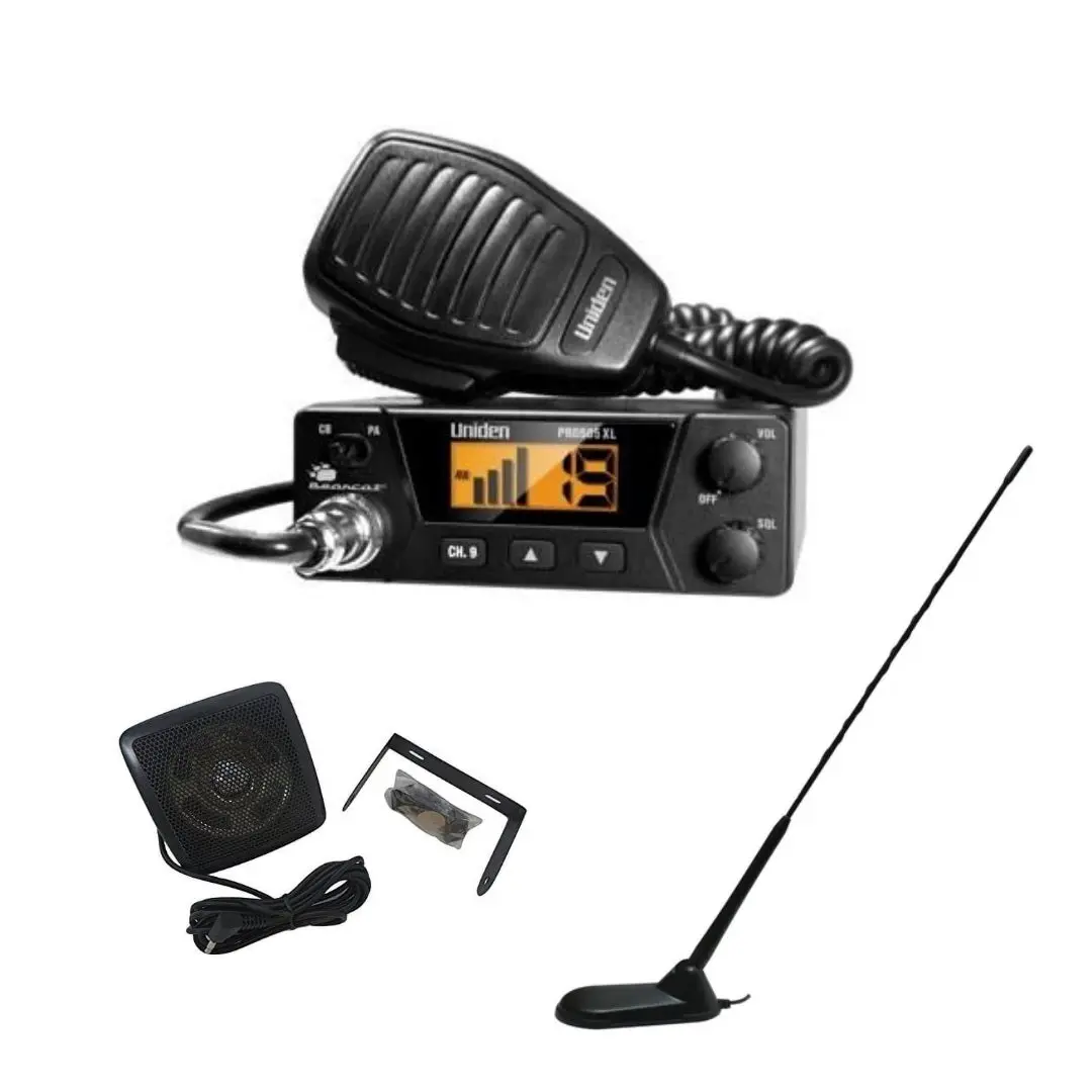 Uniden Pro 505 Xl Cb Radio, Virginia Cb Antenna, 3 Inch External Speaker Combo 1