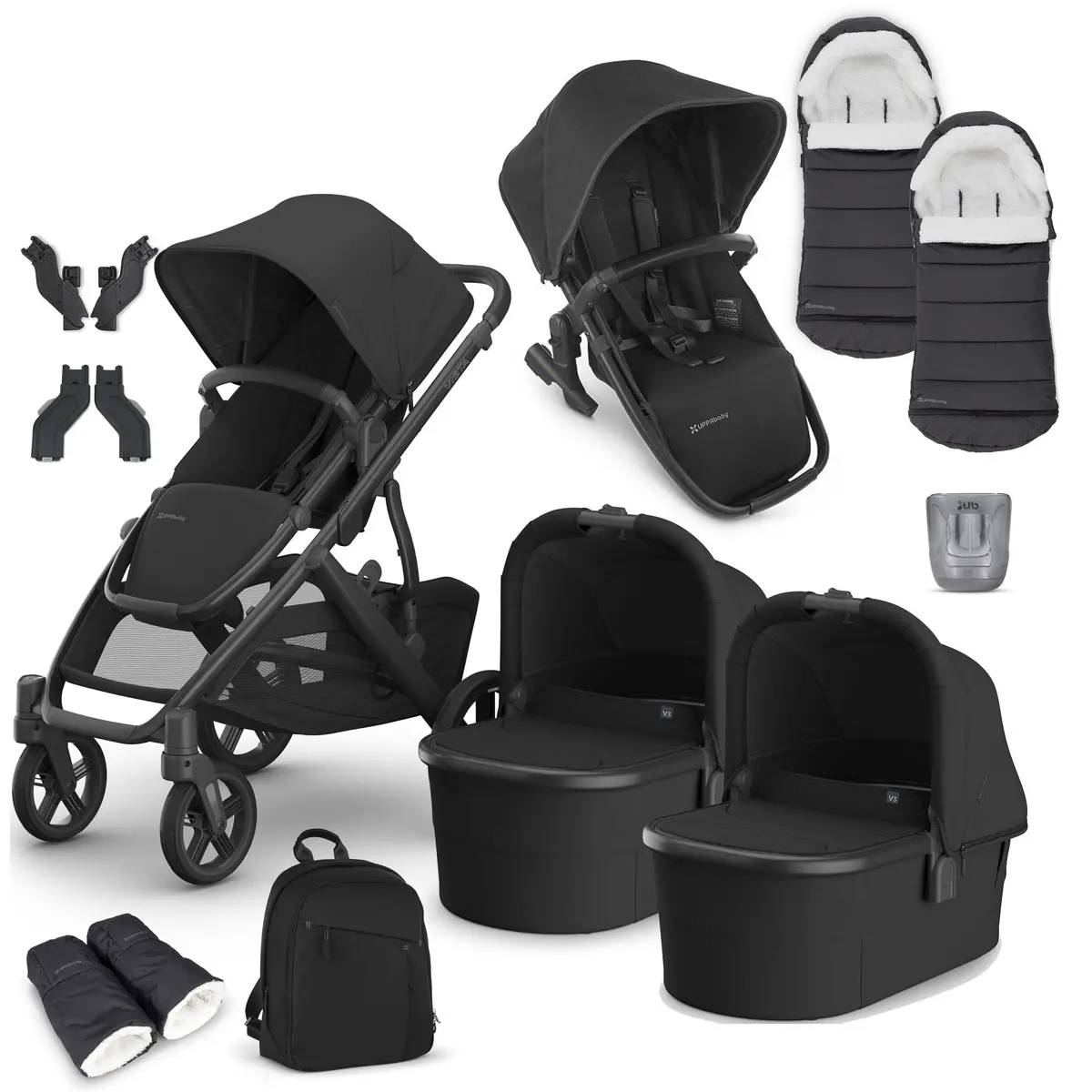 Uppababy Vista V3 Twin Complete Bundle - Jake 1