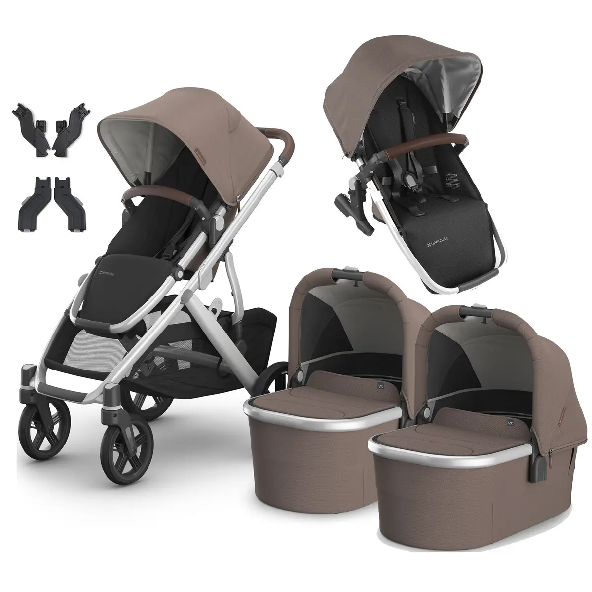 Uppababy Vista V3 Twin Pram - Theo 1