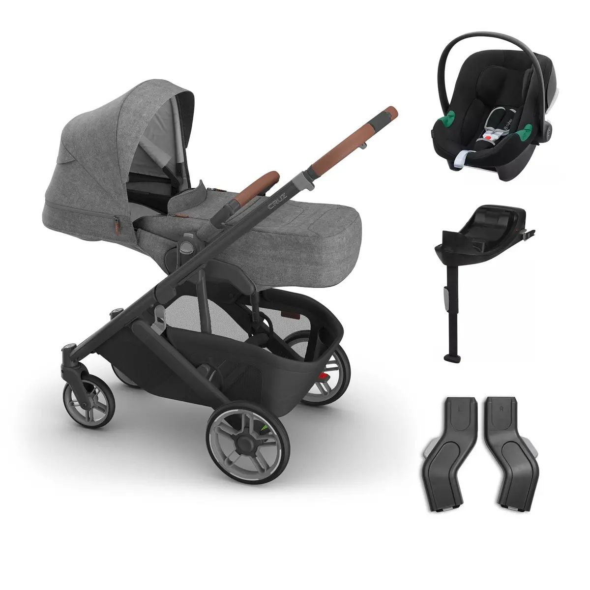 Uppababy Cruz V3 Cybex Bundle + Infant Cover - Greyson 1