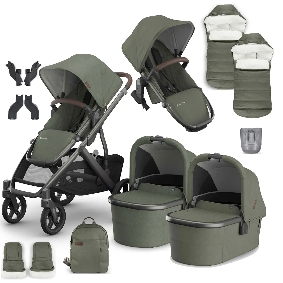Uppababy Vista V3 Twin Complete Bundle - Evelyn 1