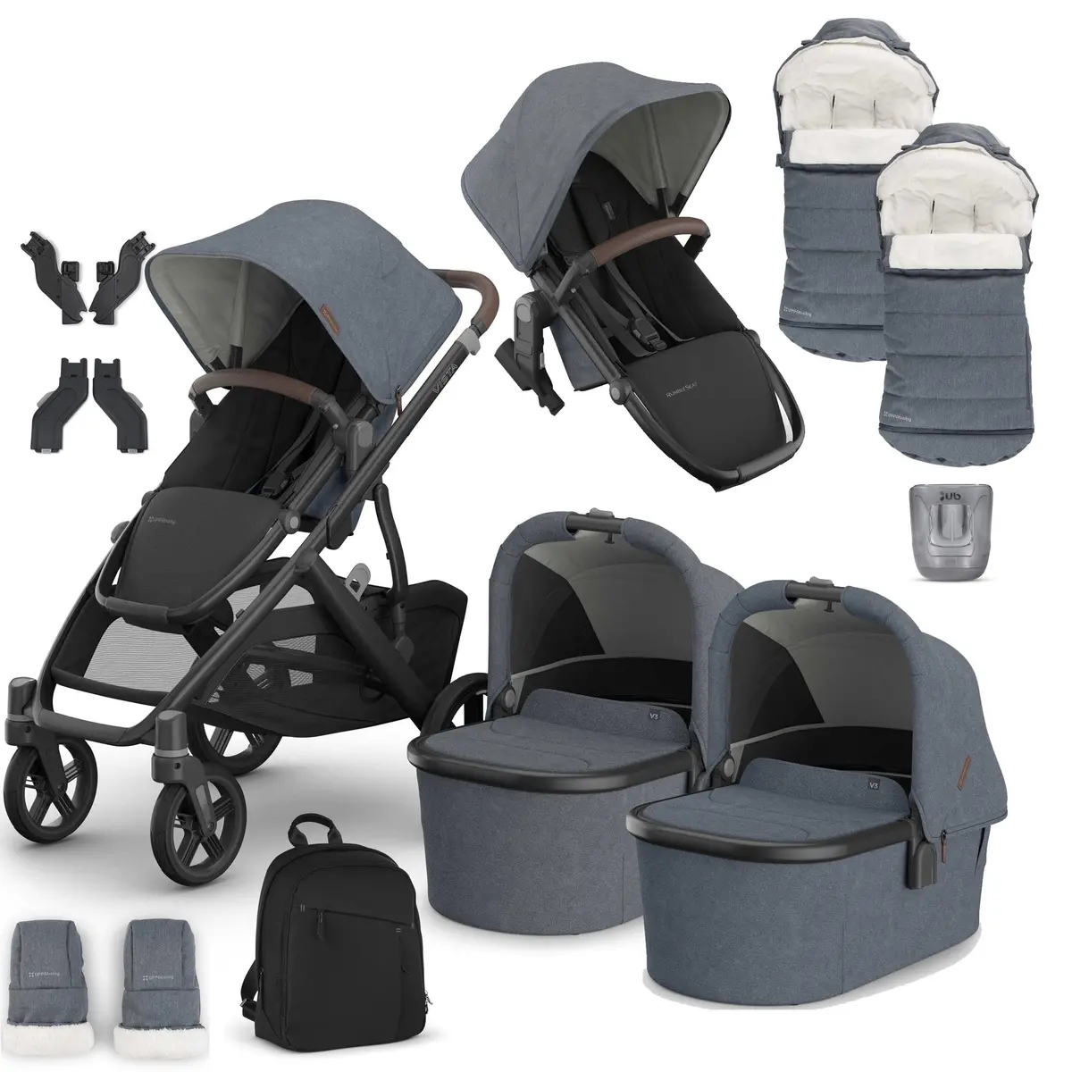 Uppababy Vista V3 Twin Complete Bundle - Julian 1