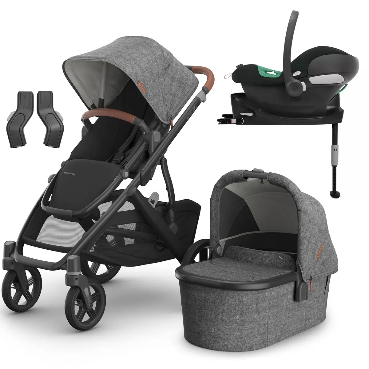 Uppababy Vista V3 Cybex Travel System - Greyson 1
