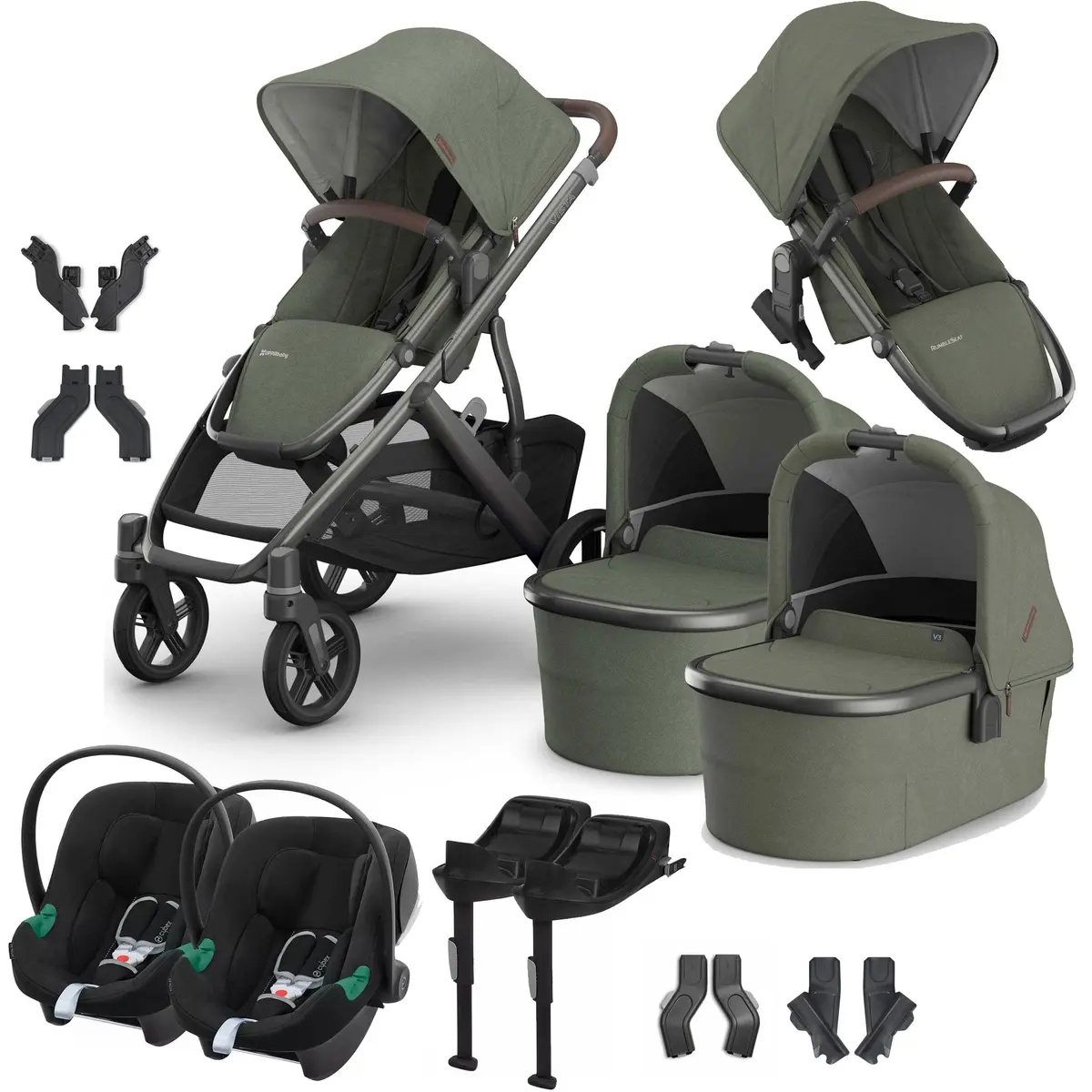 Uppababy Vista V3 Twin Cybex Travel System - Evelyn 1