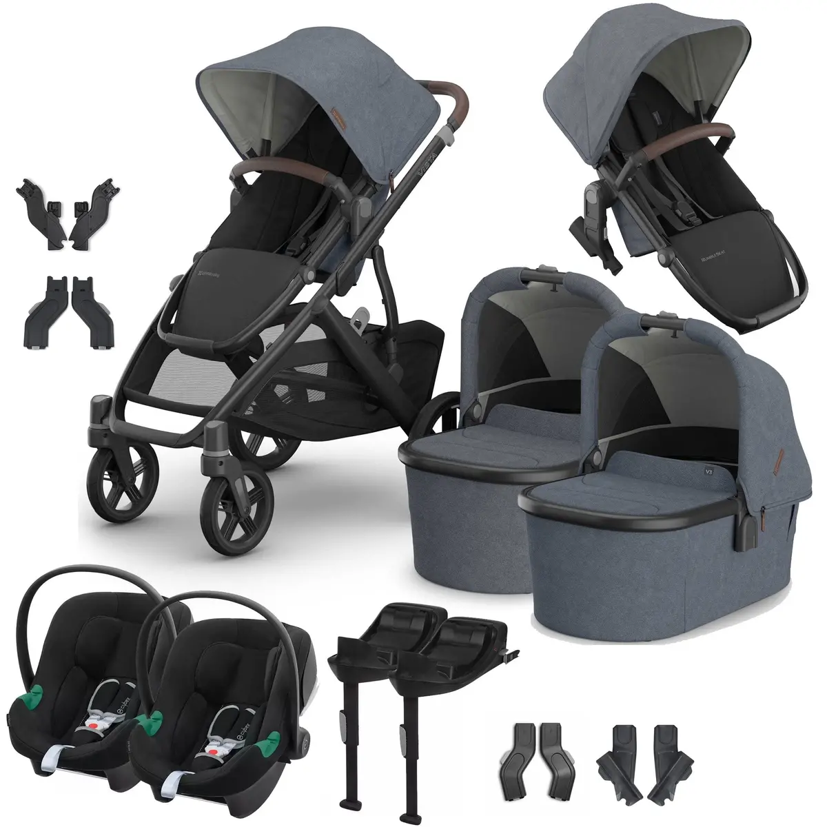 Uppababy Vista V3 Twin Cybex Travel System - Julian 1