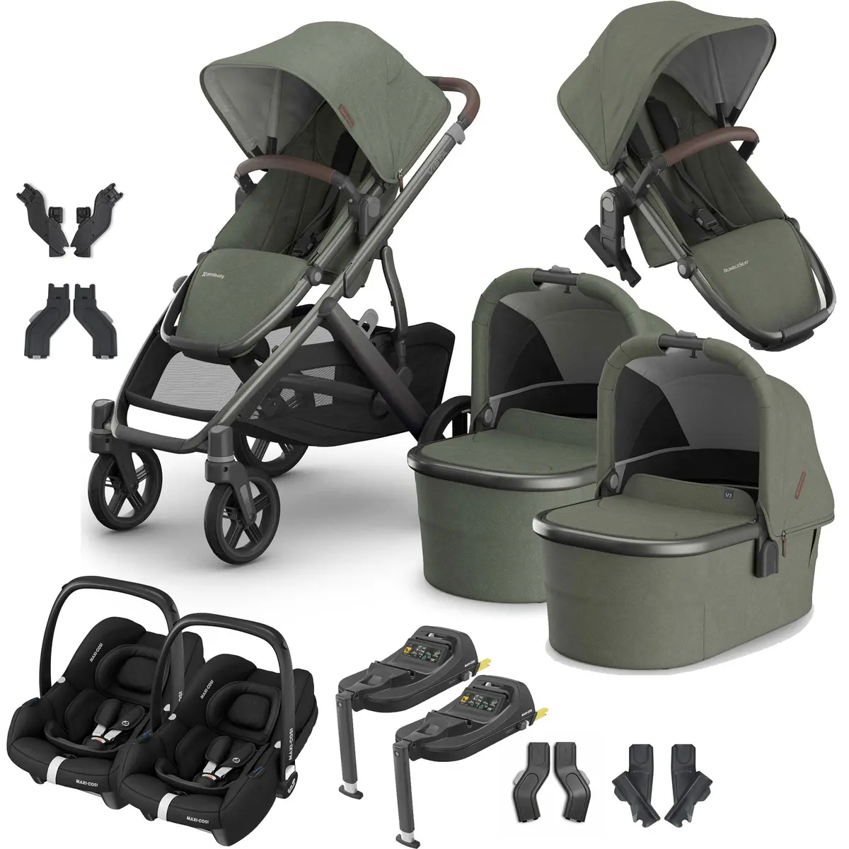 Uppababy Vista V3 Twin Maxi-Cosi Travel System - Evelyn 1