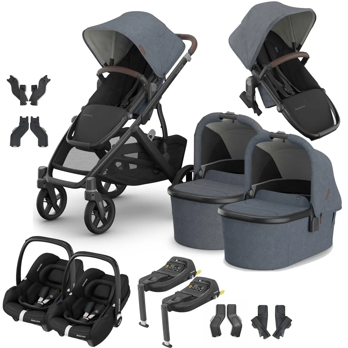 Uppababy Vista V3 Twin Maxi-Cosi Travel System - Julian 1