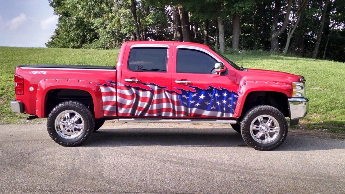 American Flag Half Wrap Vinyl Decal For Cars & Trucks 8