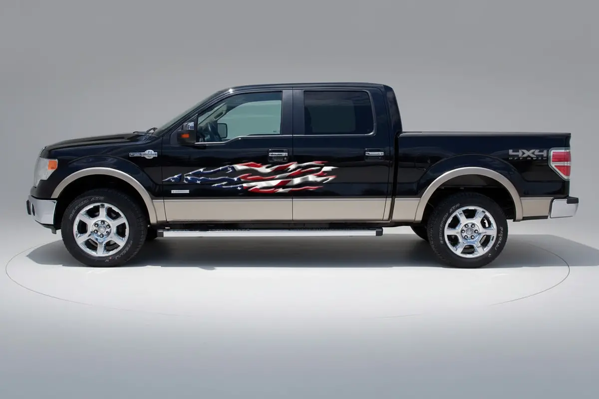 American Flag Razor Flames Vinyl Decals For Cars & Trucks B891 3