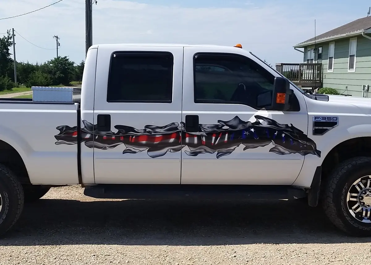American Flag Rip Tear Graphic Decals For Car, Truck & Semi Trailers #2 1