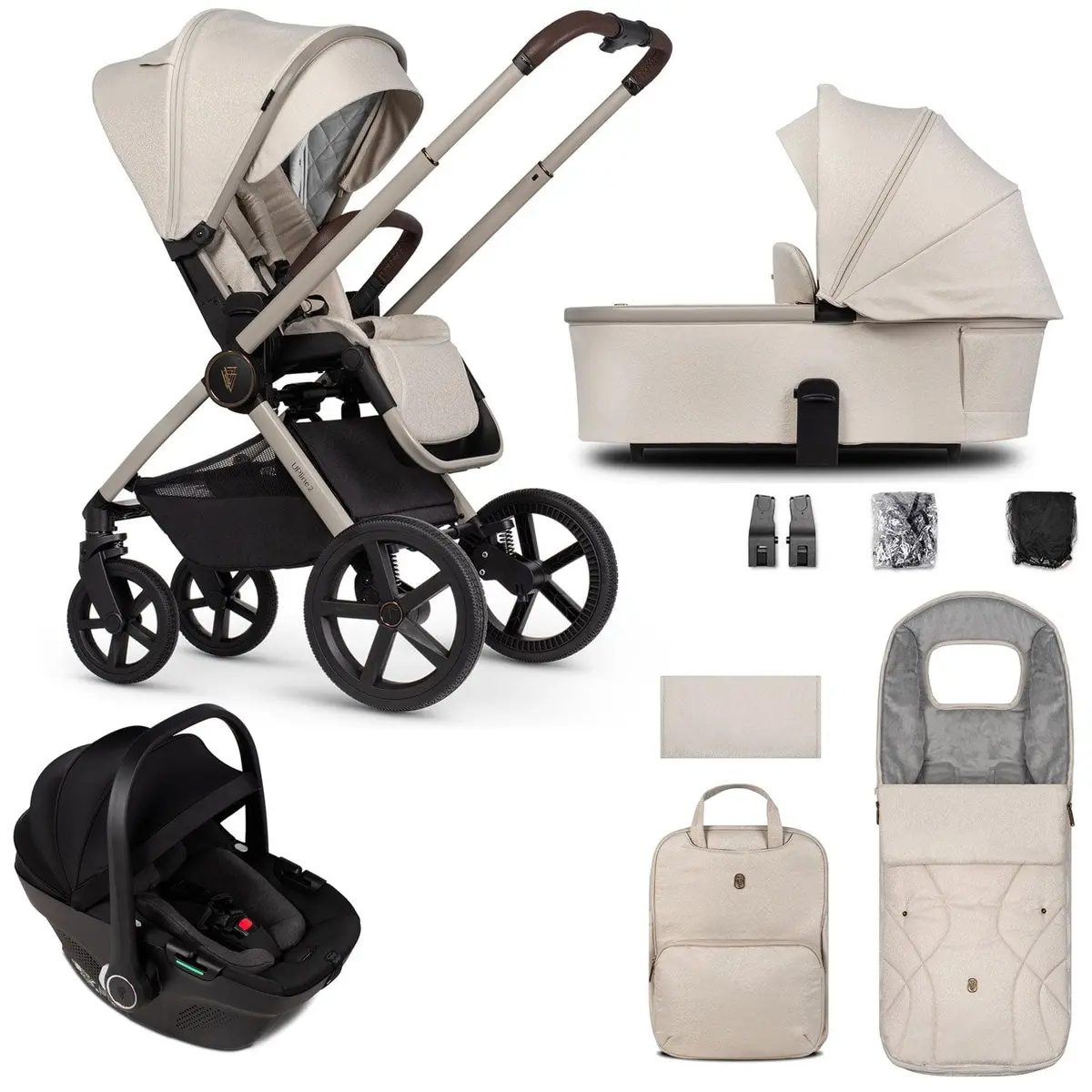 Venicci Tinum Upline 2 3 In 1 Travel System - Stone Beige 1