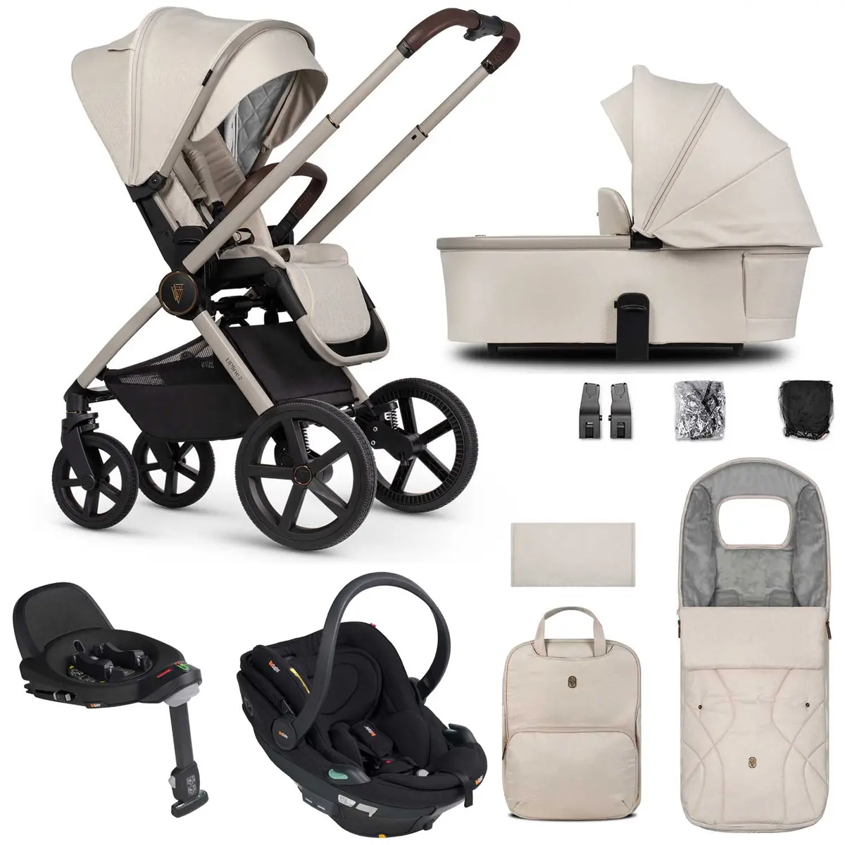 Venicci Tinum Upline 2 3In1 Besafe Travel System - Stone Beige 1