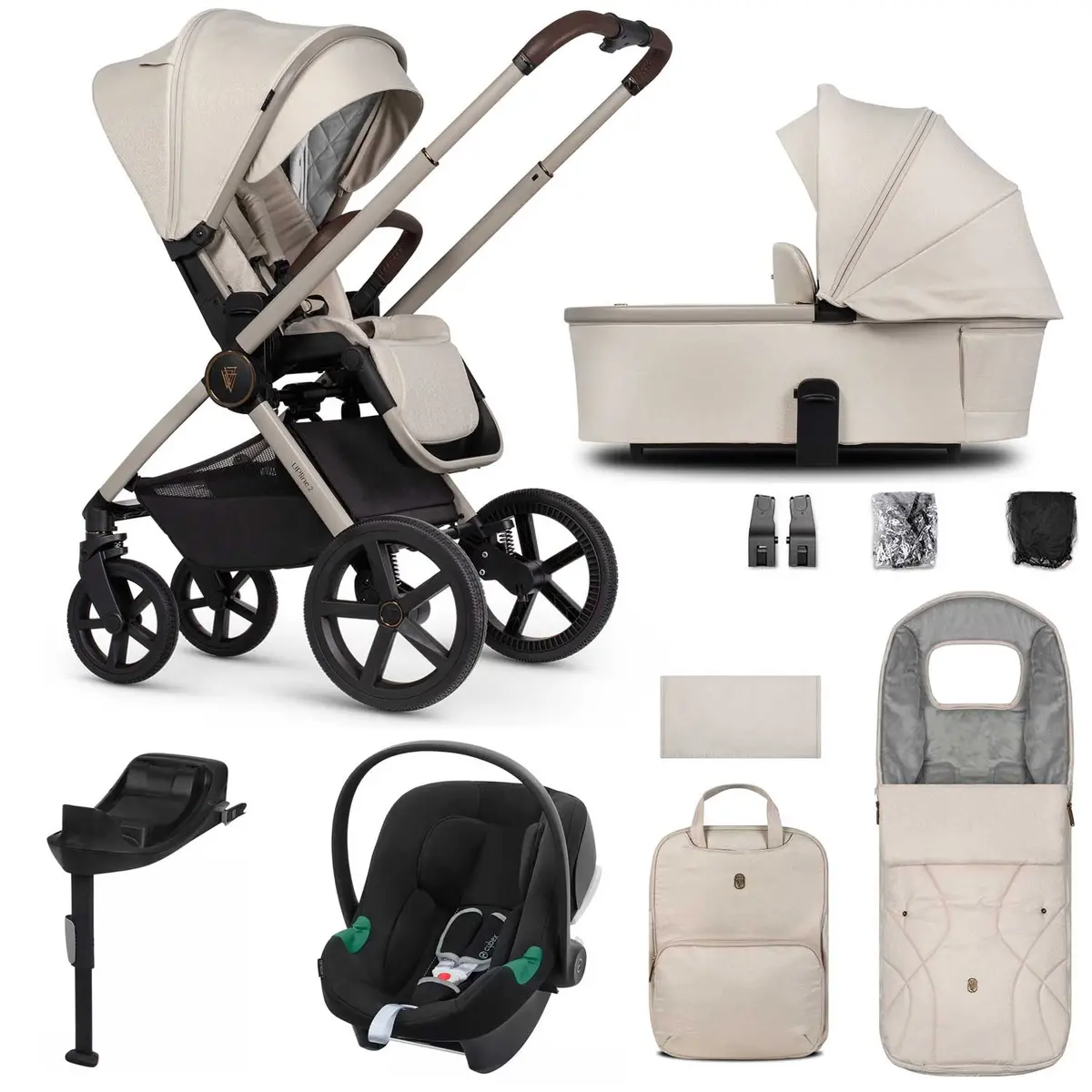 Venicci Tinum Upline 2 3In1 Cybex Travel System - Stone Beige 1