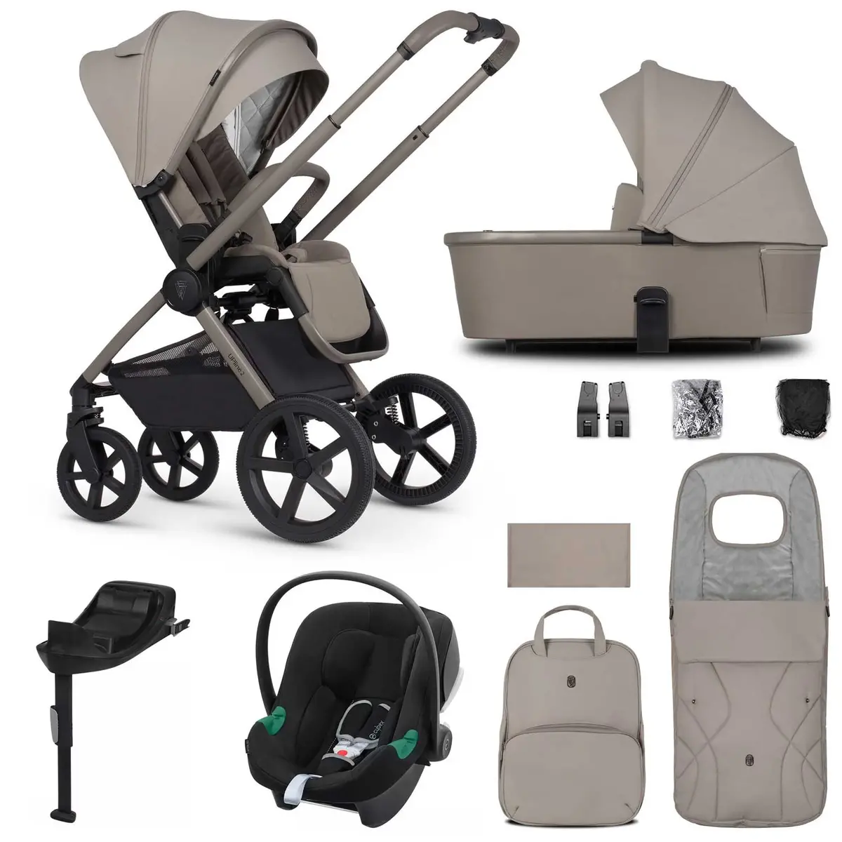 Venicci Tinum Upline 2 3In1 Cybex Travel System - Taupe 1