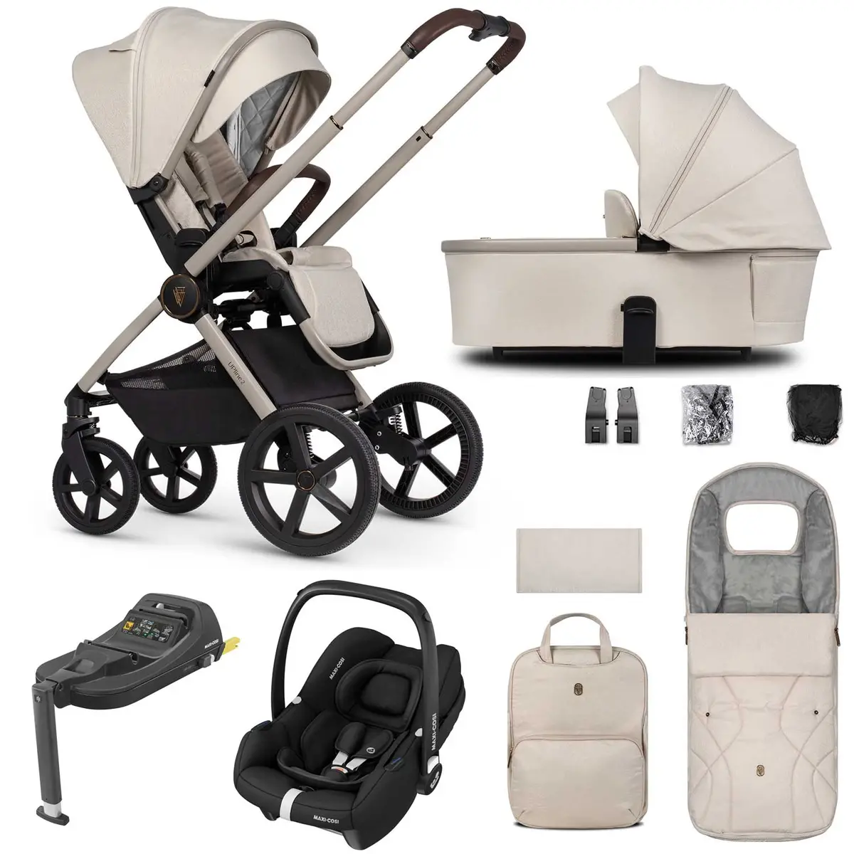 Venicci Tinum Upline 2 3In1 Maxi-Cosi Travel System - Stone Beige 1