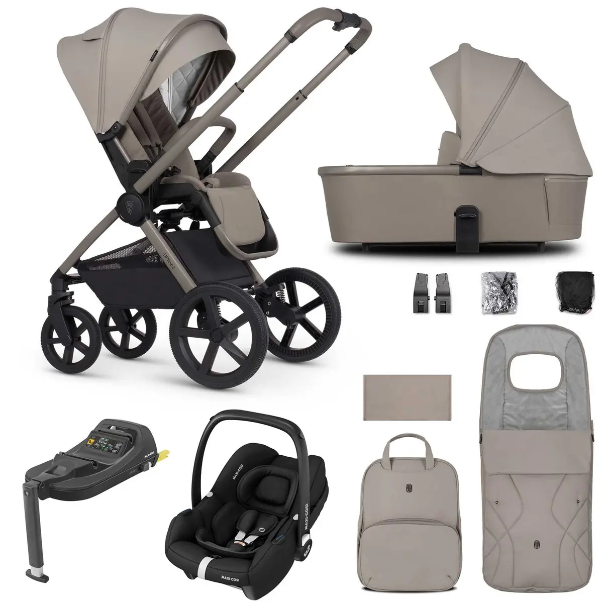 Venicci Tinum Upline 2 3In1 Maxi-Cosi Travel System - Taupe 1