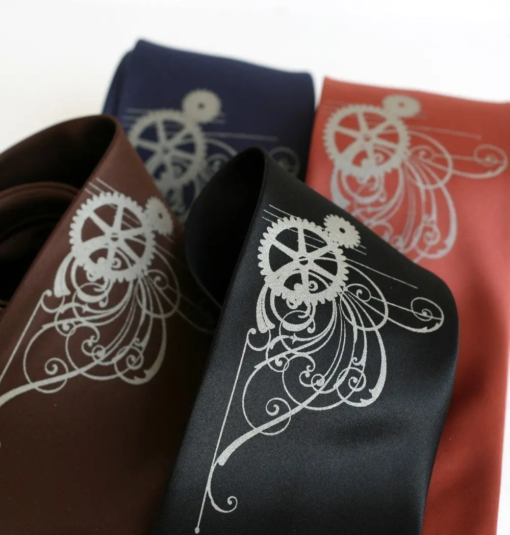 Victorian Gears Necktie, Microfiber Tie. 1