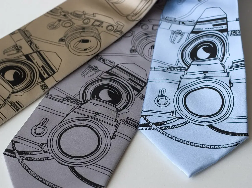 Camera Print Necktie. Photographer Tie. 1