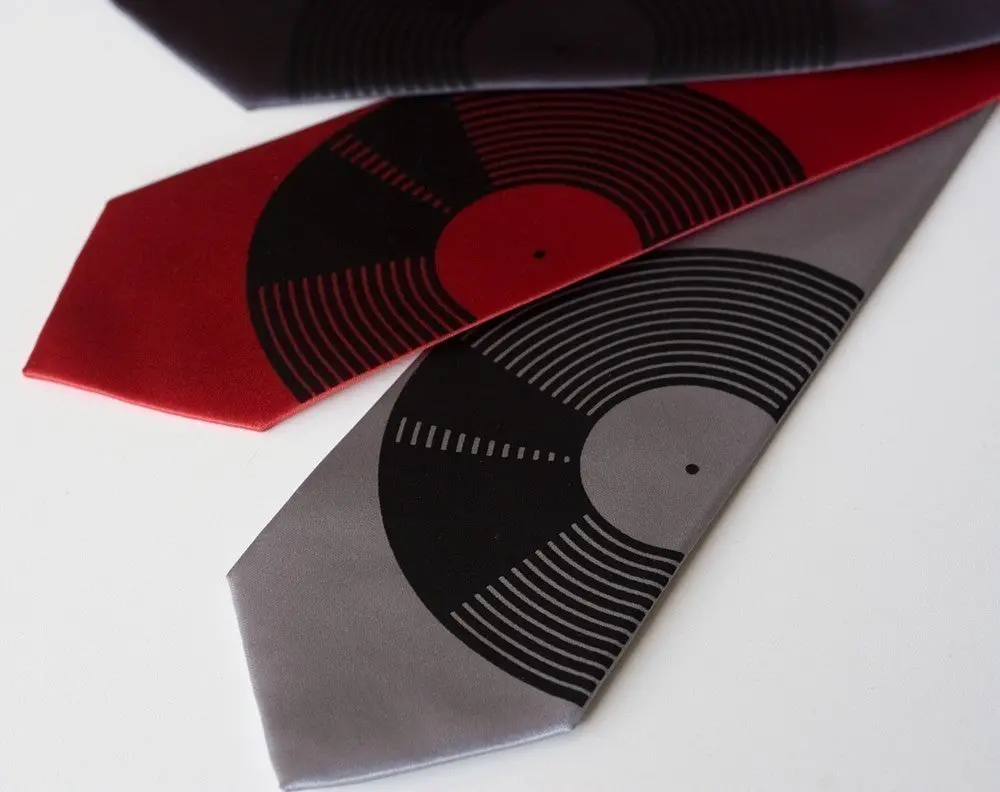 Vinyl Record Silk Necktie 1