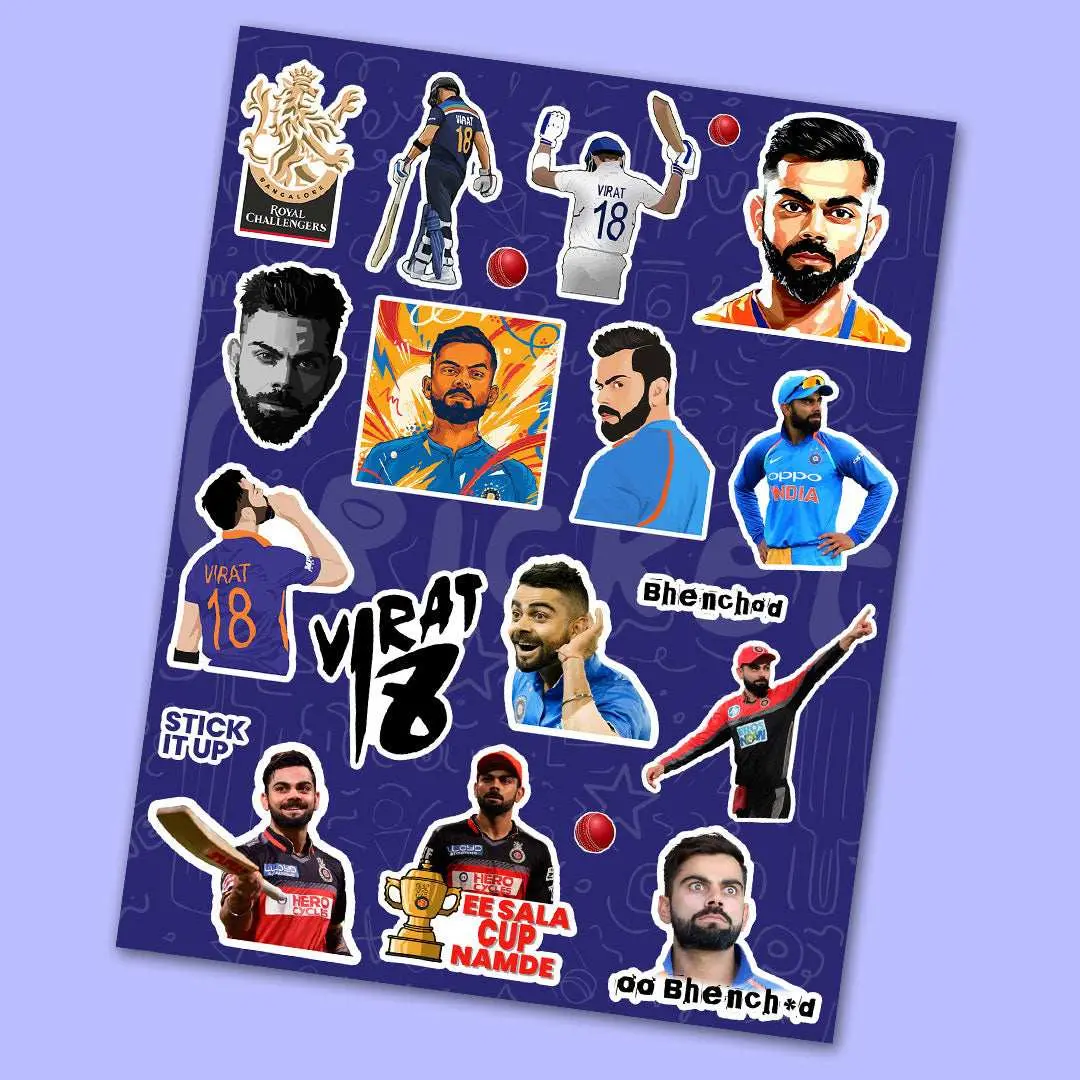Virat Kholi Mini Sticker Sheet 1