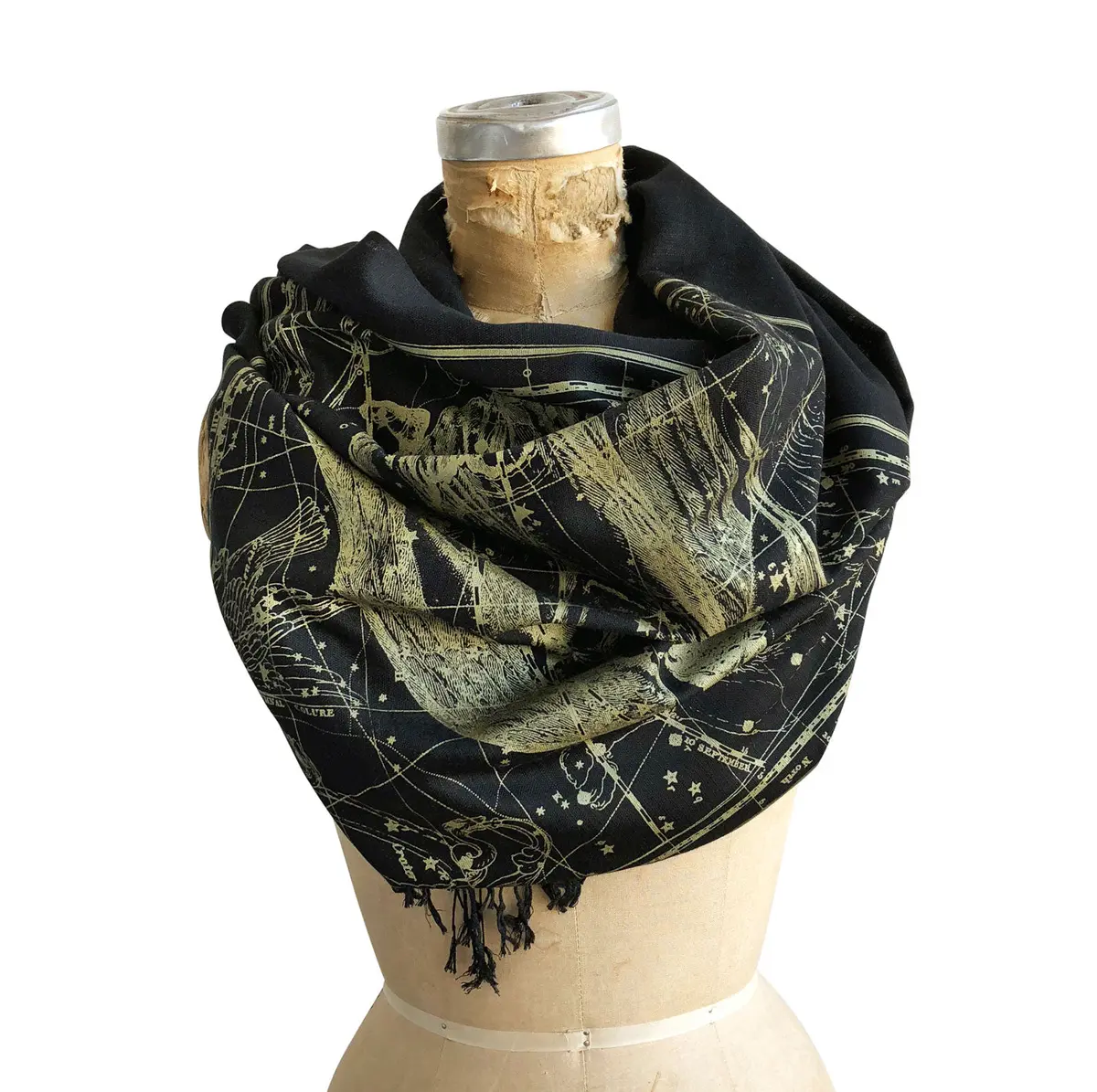 Virgo Scarf, Zodiac Constellation Linen-Weave Pashmina 3