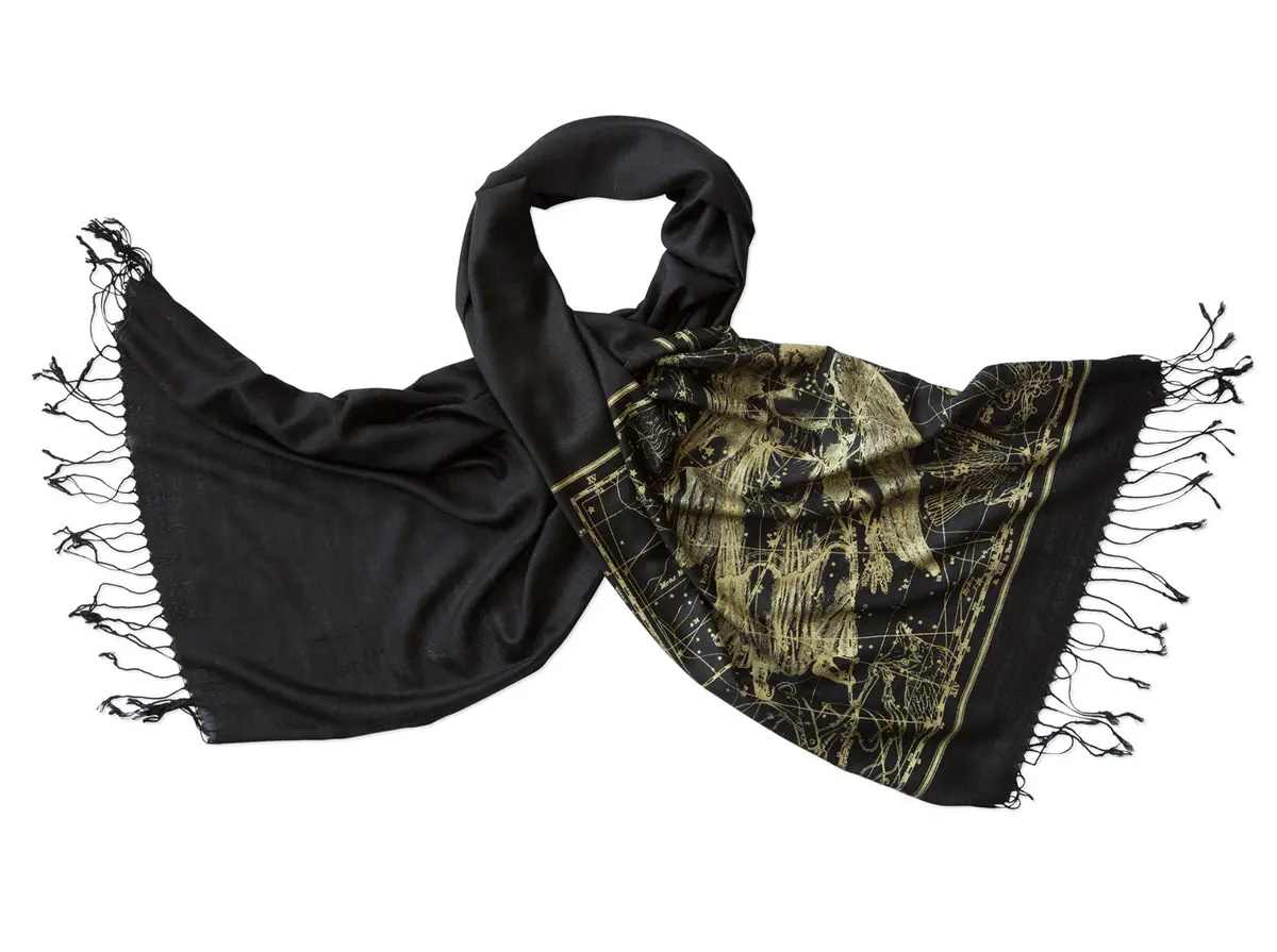 Virgo Scarf, Zodiac Constellation Linen-Weave Pashmina 3