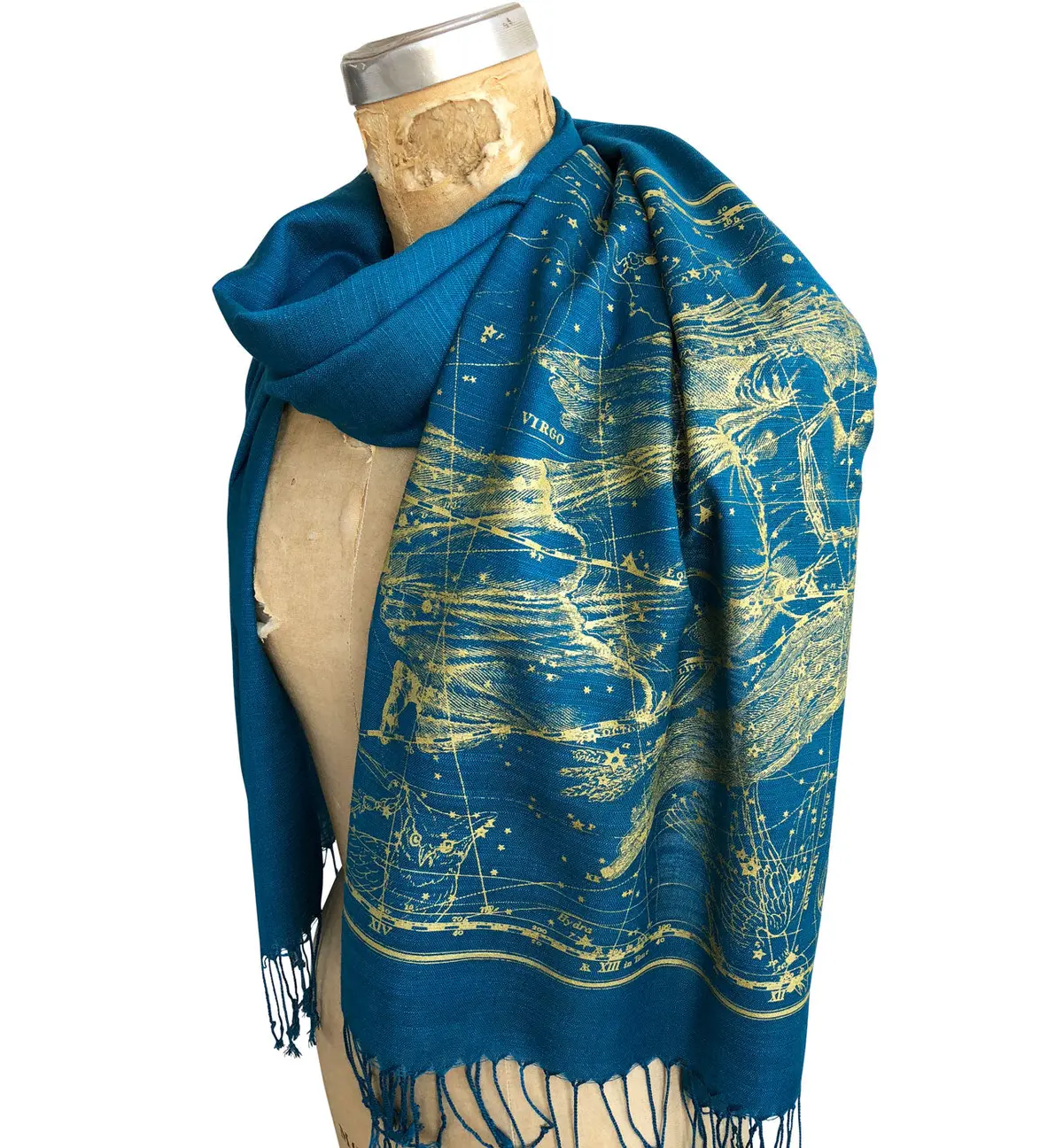 Virgo Scarf, Zodiac Constellation Linen-Weave Pashmina 1