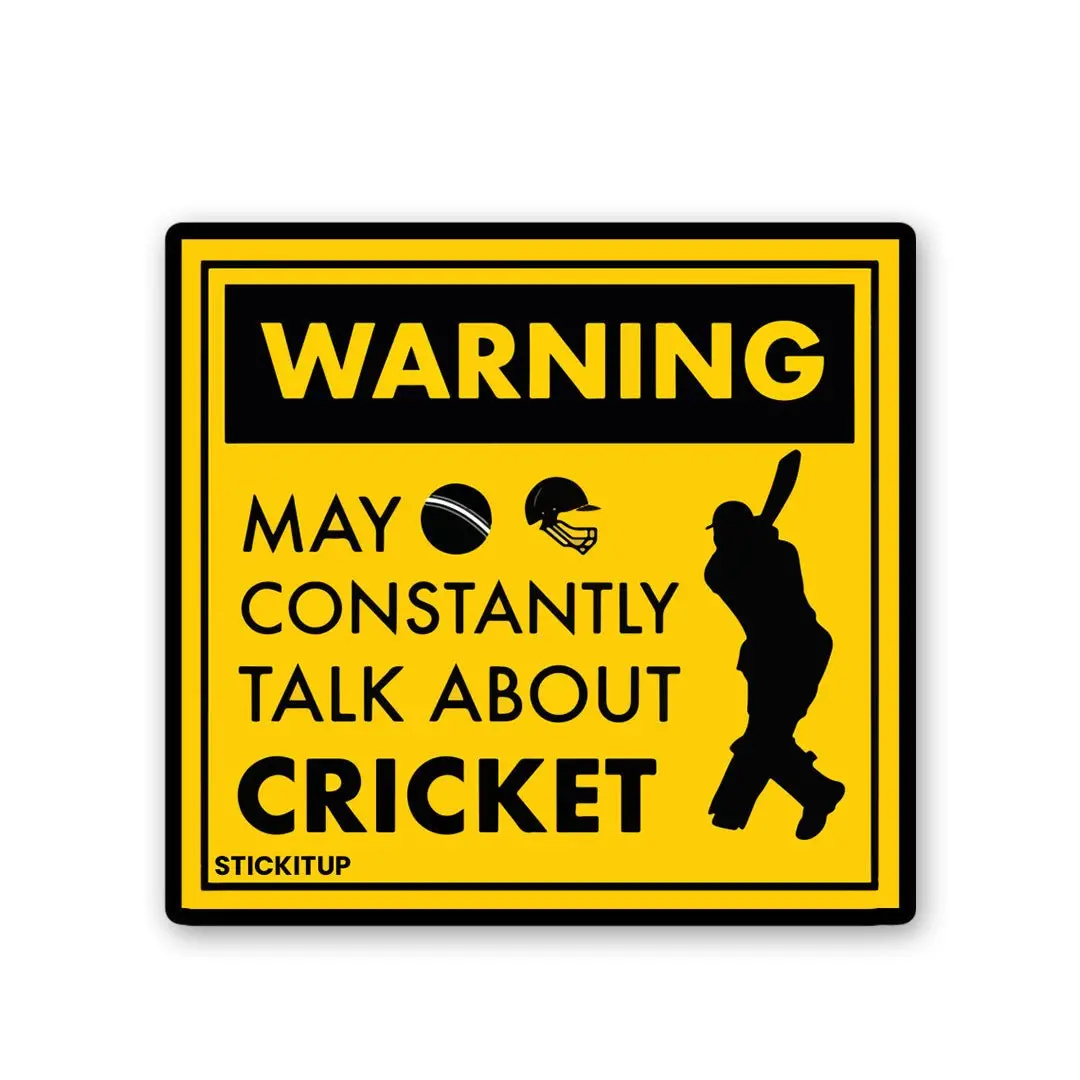 Warning Cricket Sticker 1