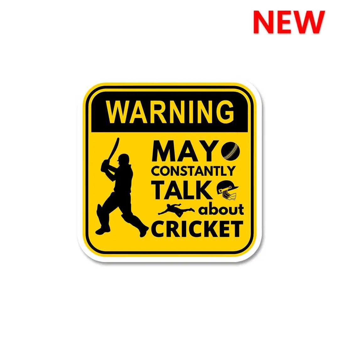 Warning May Constantly Talk About Cricket Sticker 1