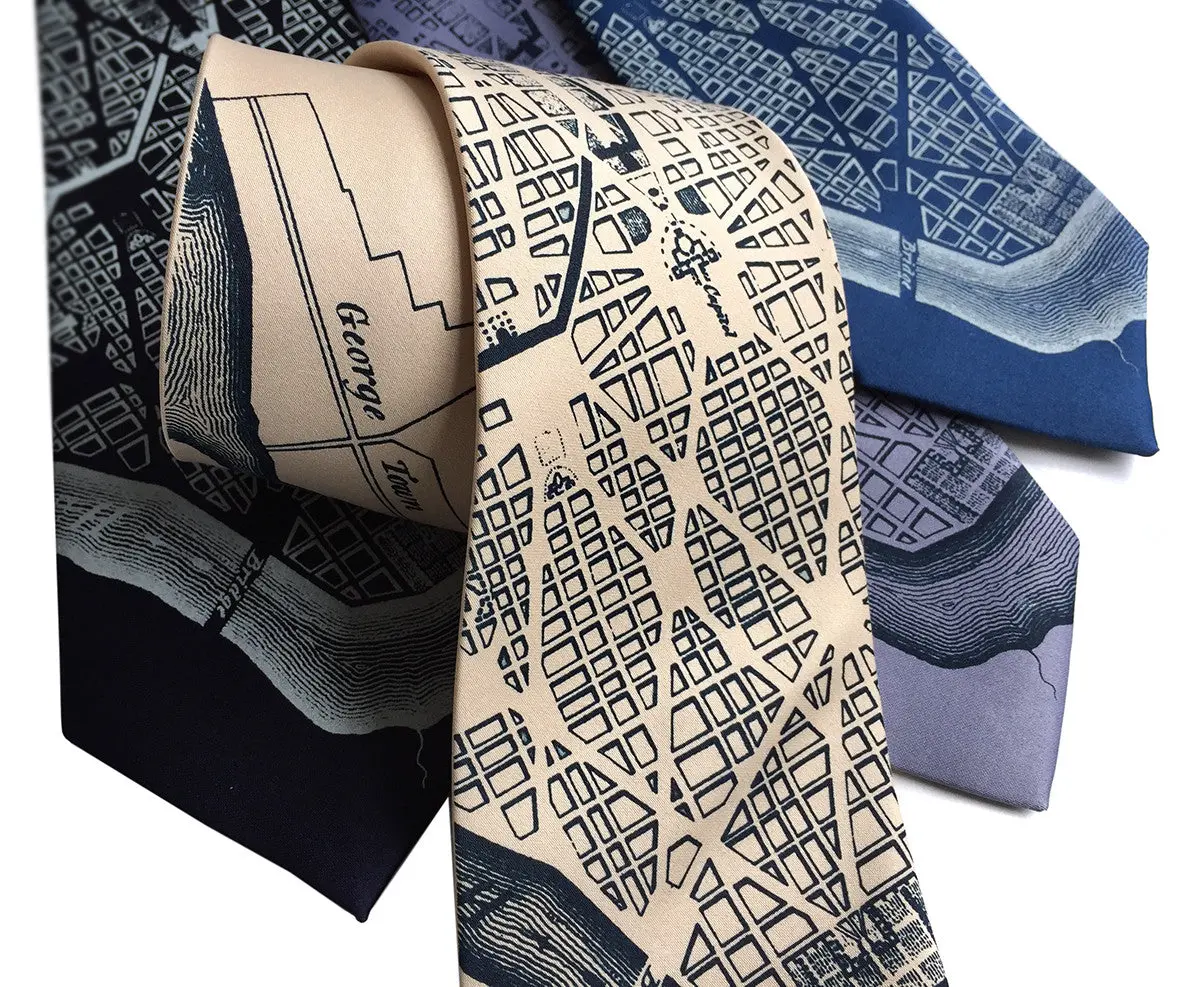 Washington Dc Map Necktie 1
