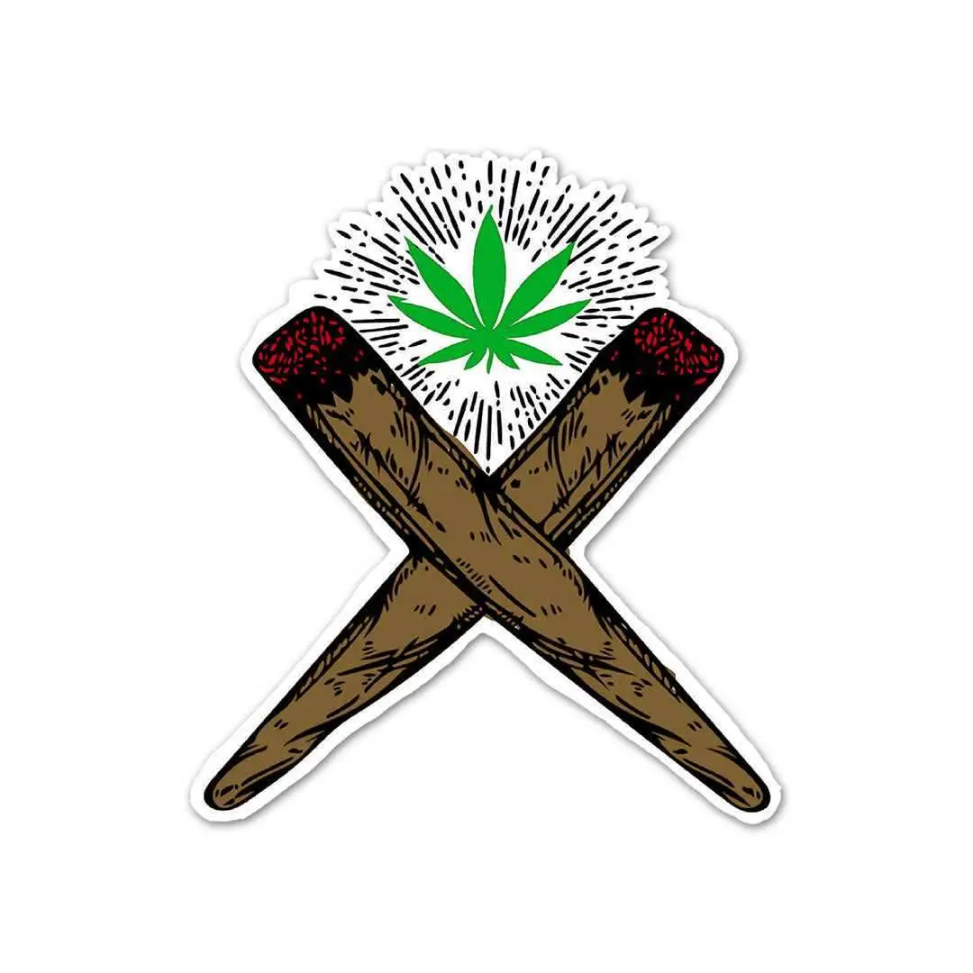 Weed Cross Sticker 2