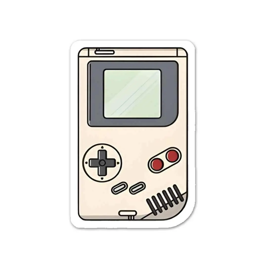 White Gameboy Sticker 1