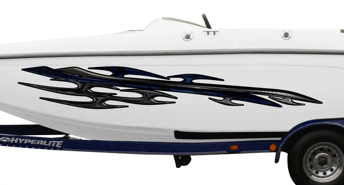Tribal Metal Vinyl Decals For Boats – 6 Styles, Custom Sizes 3
