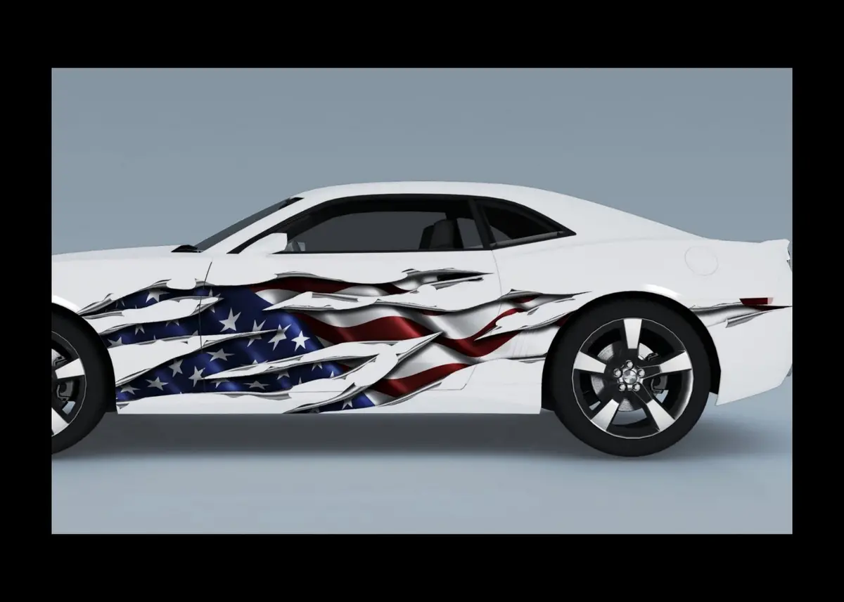 American Flag Big Rip Vinyl Decal For Cars, Trucks & Semis 3