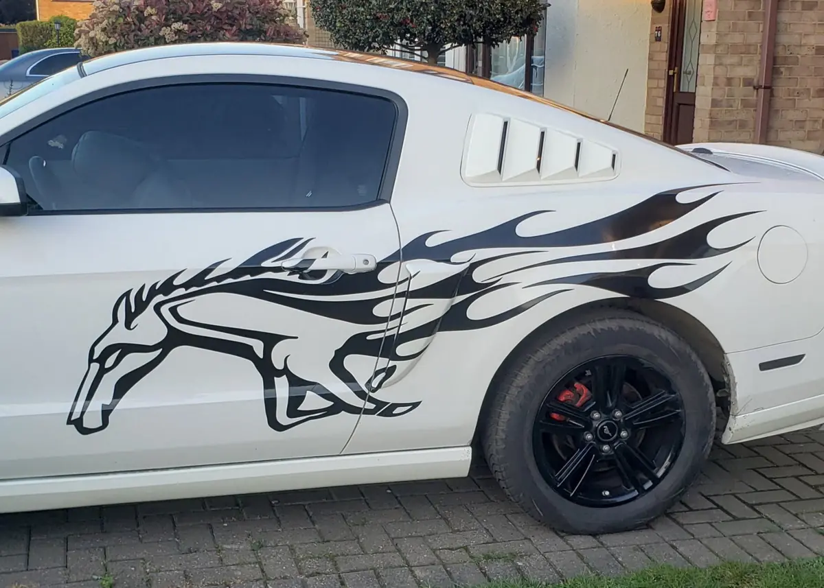 Mustang Horse Flames Vinyl Decals – Set Of 2 For Cars 1