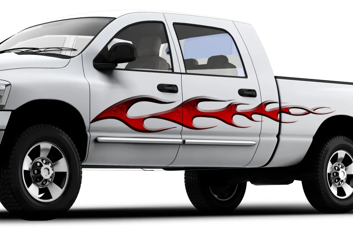 Torch Skulls Flames Vinyl Decals Cars & Trucks 1