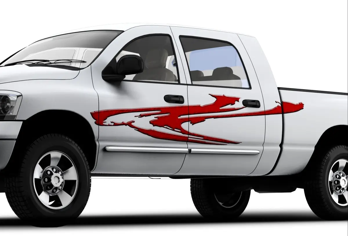 Smear Printed Stripe Decal – Set Of 2 For Cars & Trucks 1