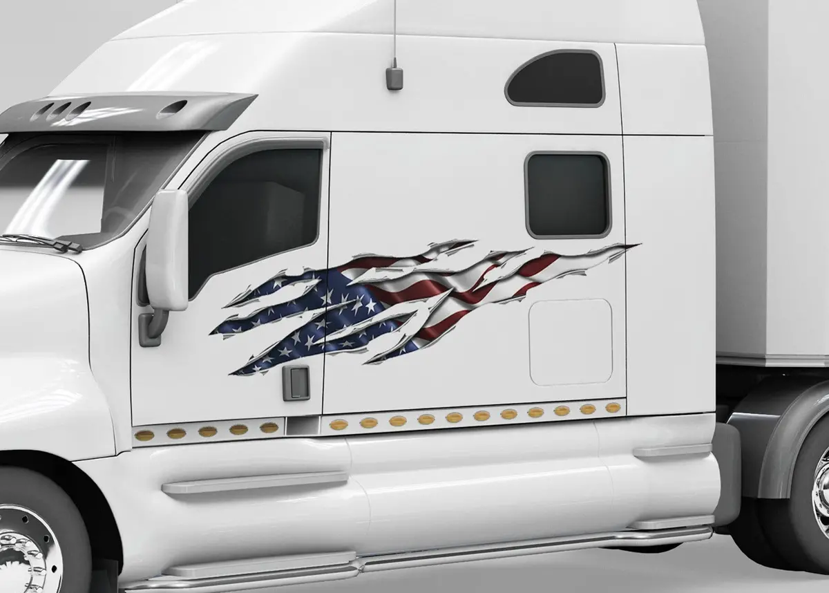 American Flag Big Rip Vinyl Decal For Cars, Trucks & Semis 2