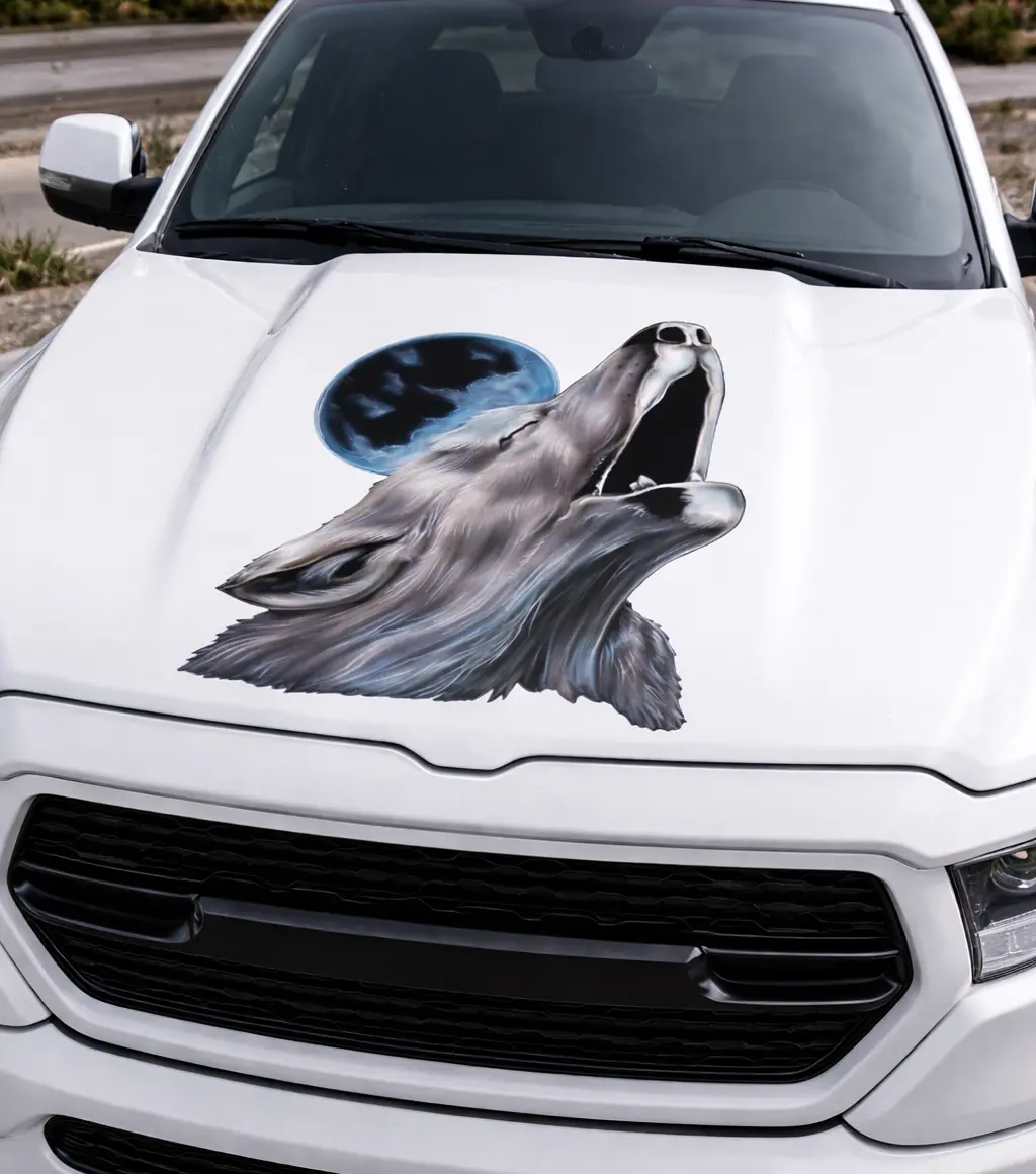 Howling Wolf Moon Vinyl Decal For Hood Or Tailgate 1