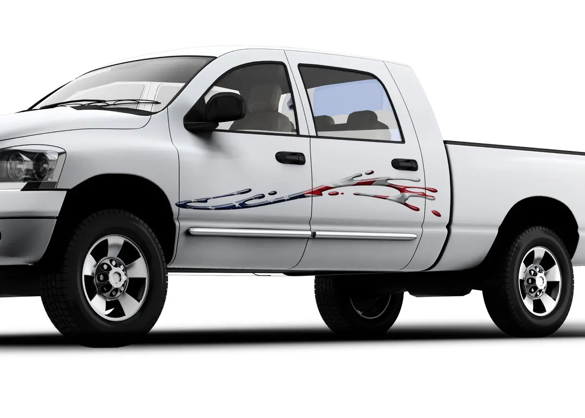 American Flag Mud Splash Vinyl Decals For Cars & Trucks 1