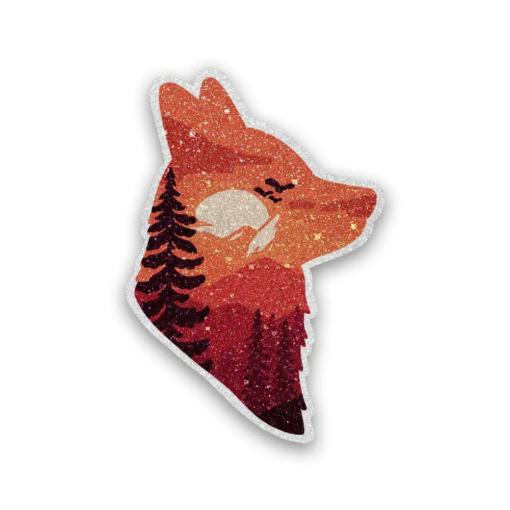 Wild Wolf Glitter Sticker 1