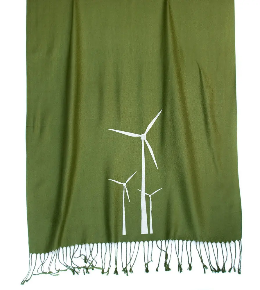 Wind Turbine Scarf. Windmill Pashmina. 1